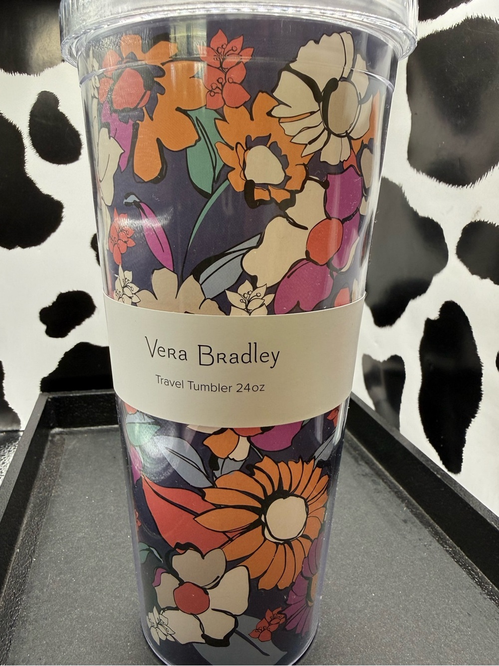 Vera Bradley Floral Travel Tumbler – 24 oz Orange, Purple, Pink, Cream, Blue